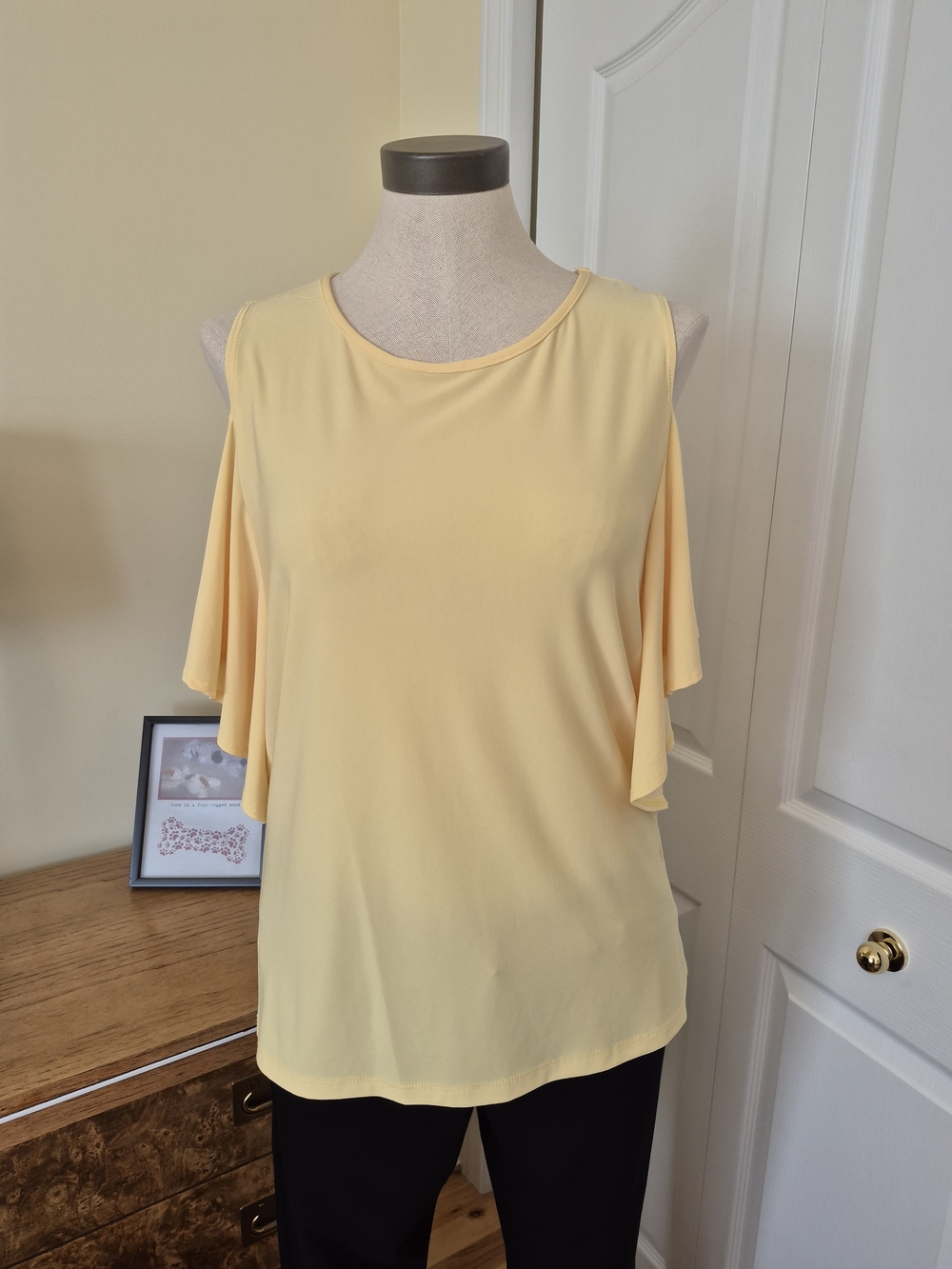 Yellow Cold-Shoulder Women's Top